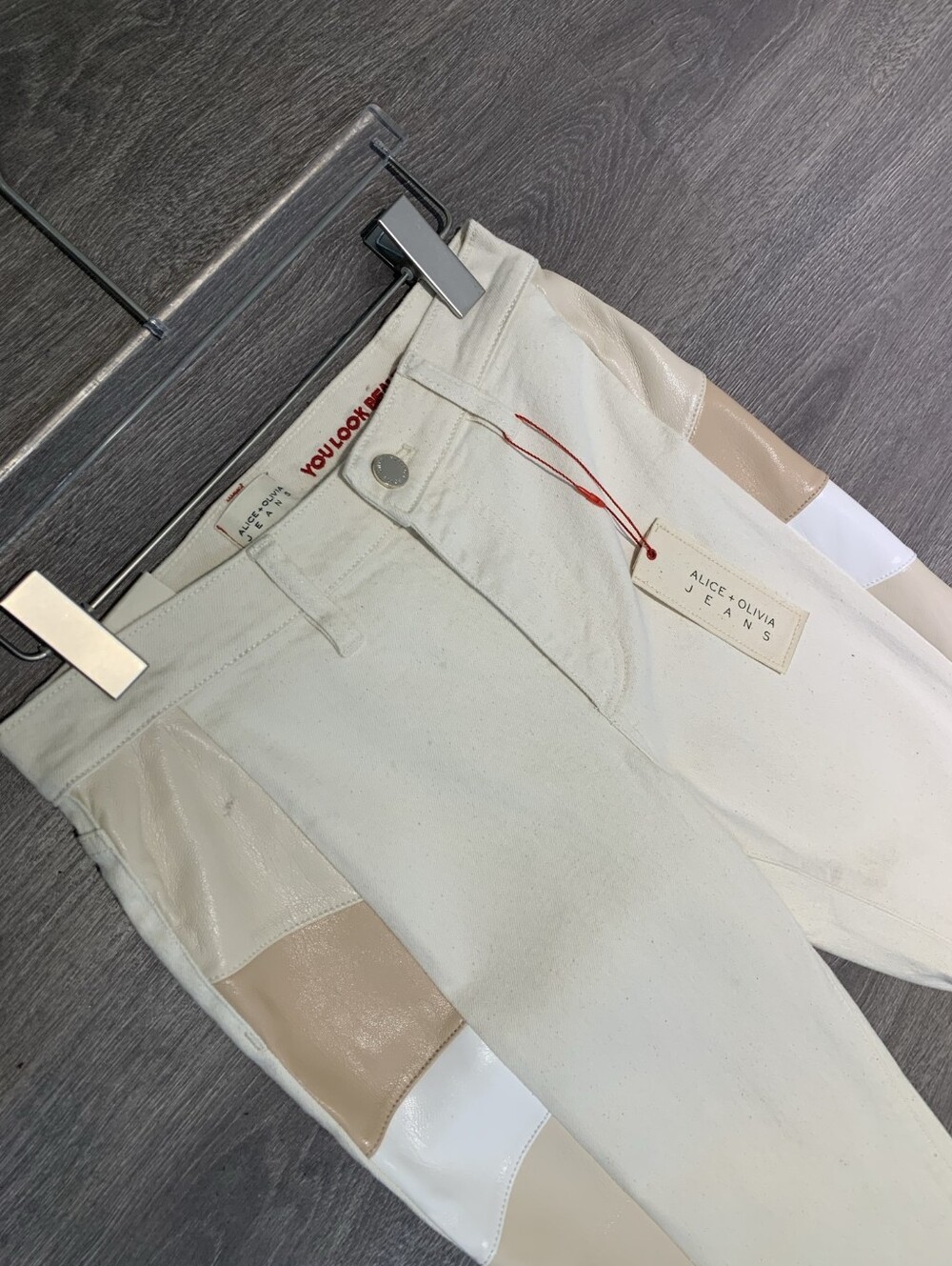 Alice + Olivia BEAUTIFUL VEGAN PATCHWORK JEAN - Picture 8 of 12